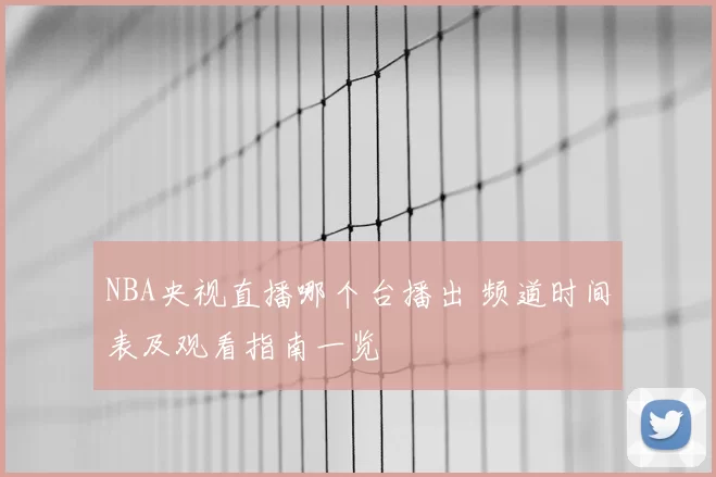 NBA央视直播哪个台播出 频道时间表及观看指南一览